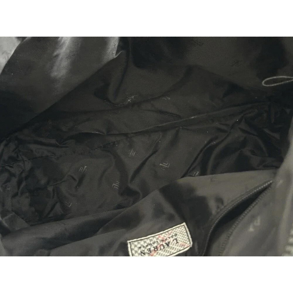Lauren Ralph Lauren Navy Blue Nylon Duffel Overnight Weekend Travel Tote Bag